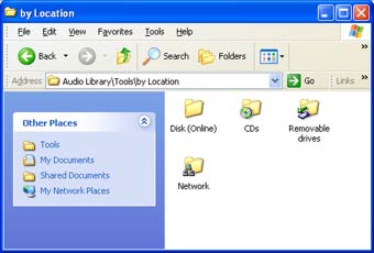 AudioManage supports local drives, network drives, removable storage - disks, USB thumbdrives etc., MP3 players, and almost anything that contains digital audio files